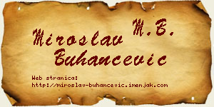 Miroslav Buhančević vizit kartica